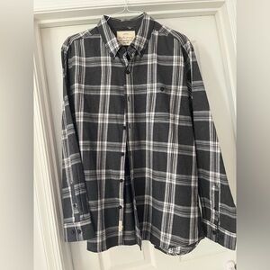 Weatherproof Black and White Plaid Button Down Shirt